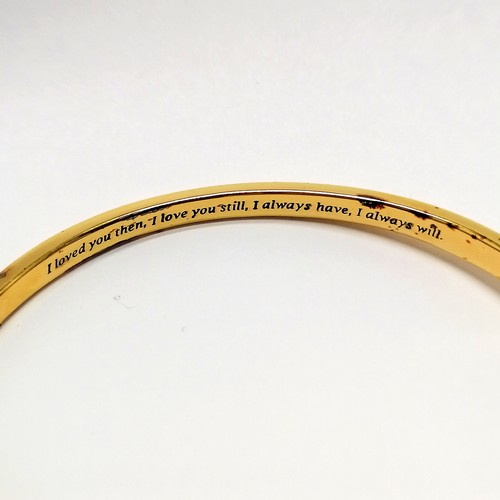 658 - Danbury mint gold plated Forever diamond bangle in original box - 7cm across & RRP£179  ~ SOLD IN AI... 