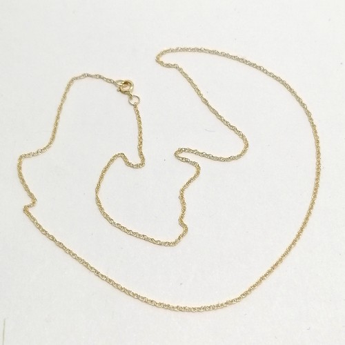 666 - 14ct marked gold fine 40cm chain - 0.6g