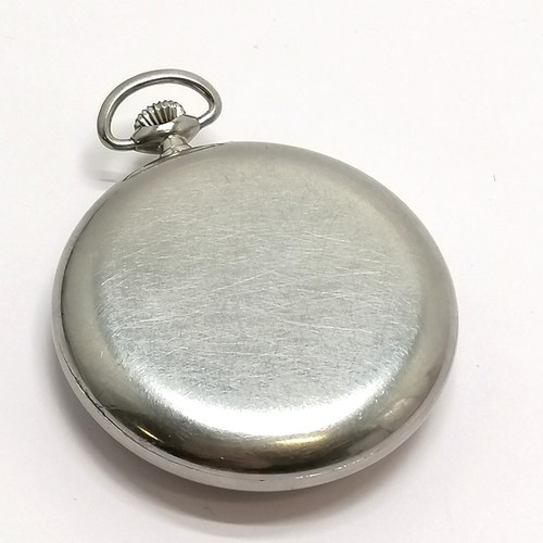 739 - Zenith pocket watch in steel 48mm case with centre sweep second hand #18-28-2-T - Zenith marked case... 