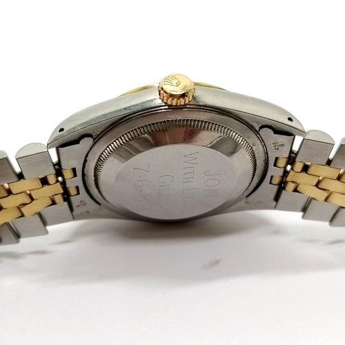 750 - Mens Rolex datejust bi-metal #16233 automatic wristwatch with pyramid dial (33mm case) on the origin... 