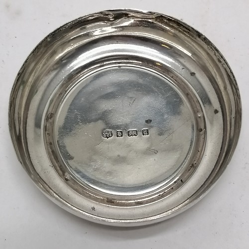 784 - Silver hallmarked dish by T H Hazlewood & Co (8.5cm diameter) t/w silver cased finger purse ~ total ... 