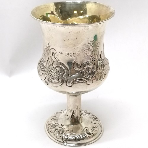 806 - 1863 silver goblet (with gilt interior) by Robert Harper (?) - 13cm & 97g total weight ~ has dent + ... 