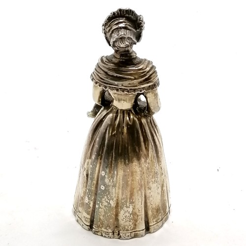 810 - 1910 silver novelty crinoline lady table bell by Berthold Muller - 10.5cm & 140g