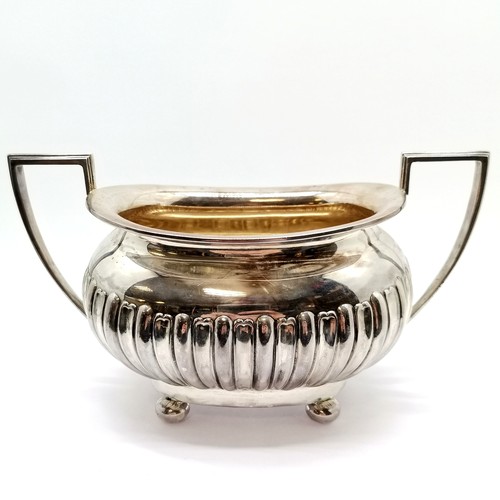 814 - Antique 1902 Walker & Hall silver sugar basin - 19cm wide & 305g ~ has signs of wear