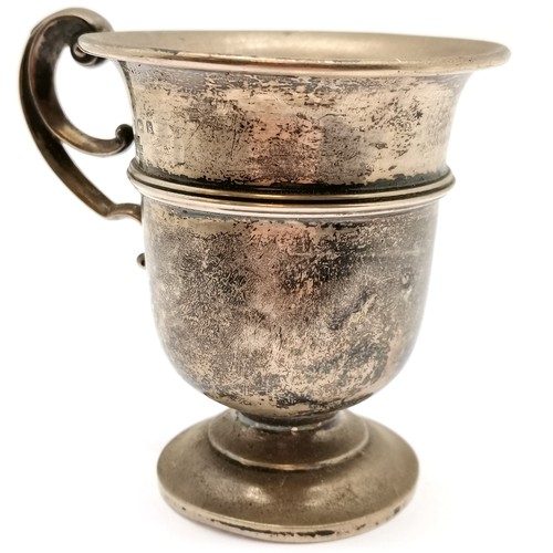 817 - 1909 A&J Zimmerman Ltd silver cream jug ~ 60g & 8cm high - slight dent