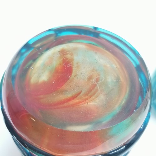 1 - 8 x Mdina art glass items incl. a red overlay detail vase (14.5 cm high), seahorse paperweight etc ~... 