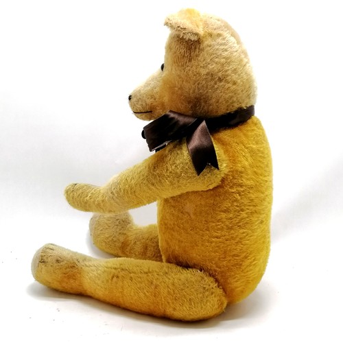 3 - 1926 large jointed teddy called Monty straw filled with glass eyes and stitched mouth and nose (acco... 