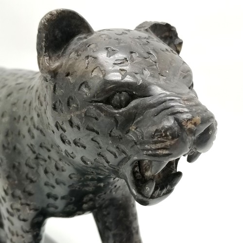 6 - Richard Chiwasa (b.1947) soapstone sculpture of a leopard dated 1969 - 30cm x 18cm high ~ repair & s... 