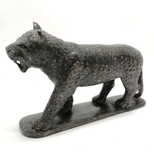 6 - Richard Chiwasa (b.1947) soapstone sculpture of a leopard dated 1969 - 30cm x 18cm high ~ repair & s... 