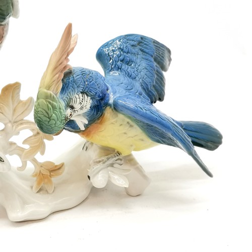 9 - German porcelain Karl Ens figure group of a pair of parrot's on a naturalistic base, in good conditi... 