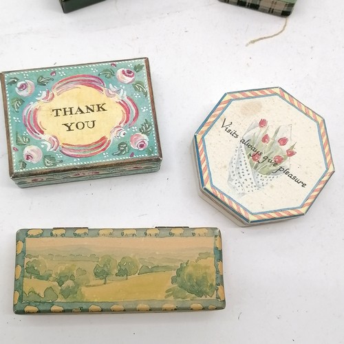 35 - Collection of assorted miniature hand decorated boxes by Catriona Stewart, etc.