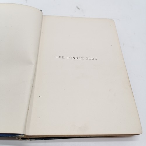 36 - 1895 book - The Jungle Book by Rudyard Kipling ~ coming away from spine and has some wear