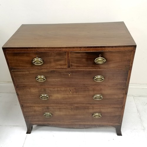 47 - Antique Mahogany 2 over 3 drawer chest with splayed bracket feet, has been cut into 2, 97 cm wide x ... 