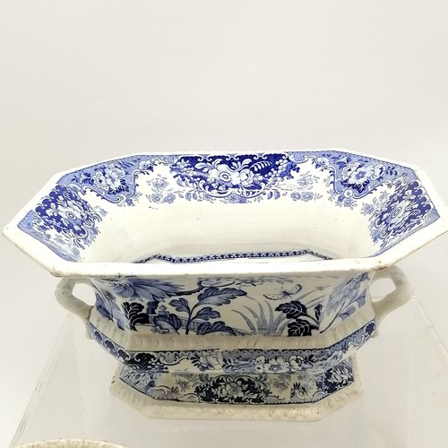 59 - Quantity of blue and white china to include Royal Persian stone china bowl 27 cm wide x 23 cm deep x... 