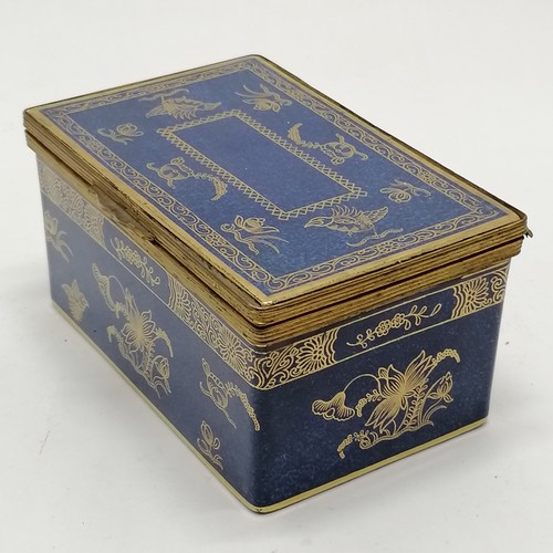 84 - T Goode & Co (London) Copeland ormolu mounted blue & gilt decorated ceramic table box with inscripti... 