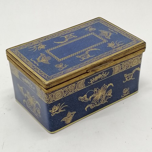 84 - T Goode & Co (London) Copeland ormolu mounted blue & gilt decorated ceramic table box with inscripti... 