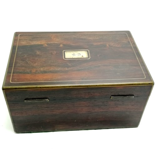 96 - Antique coromandel travelling box with silver mounted glass fittings by John Turrill (250 Regent Str... 