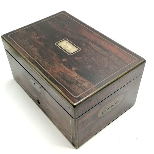 96 - Antique coromandel travelling box with silver mounted glass fittings by John Turrill (250 Regent Str... 