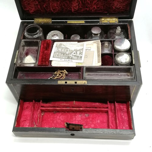 96 - Antique coromandel travelling box with silver mounted glass fittings by John Turrill (250 Regent Str... 