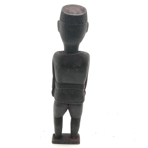 103 - Indo Persian carved wooden soldier figure with traces of original paint detail 36cm high- no obvious... 