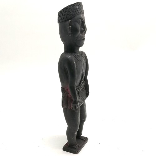 103 - Indo Persian carved wooden soldier figure with traces of original paint detail 36cm high- no obvious... 