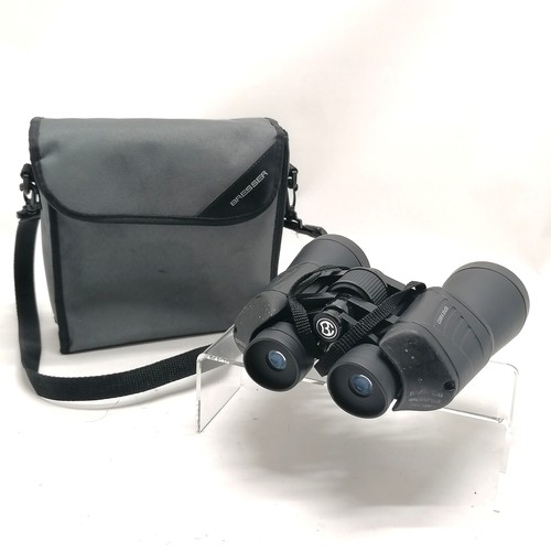 109 - Bresser Cobra 20x50 binoculars with tinted lenses in original case - some signs of wear