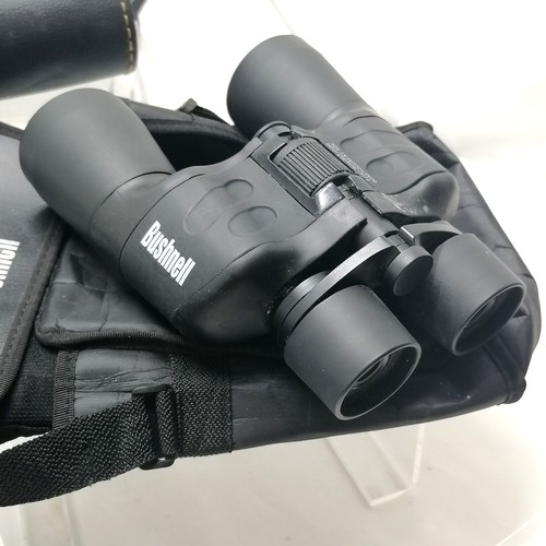 110 - 6 pairs of binoculars including Bushnell 10x30x50, Russian Sehfeld, Meade 10x 50 etc.