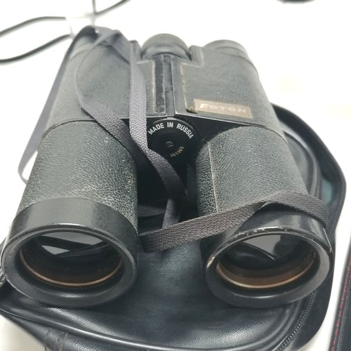 111 - 6 pairs of binoculars including antique J Theobald & Co. the Kensington in A/F leather case