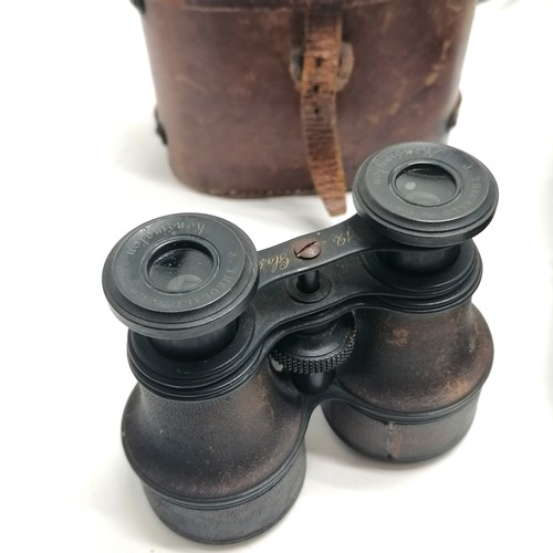 111 - 6 pairs of binoculars including antique J Theobald & Co. the Kensington in A/F leather case