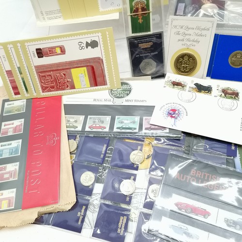 117 - Qty of philately, coins, teacards inc Brooke Bond, small qty of GB presentation packs inc Auto Legen... 