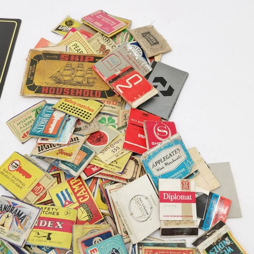 118 - Collection of assorted vintage matchboxes and match box covers to include advertising, etc t/w a Gol... 