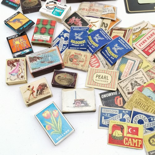 118 - Collection of assorted vintage matchboxes and match box covers to include advertising, etc t/w a Gol... 