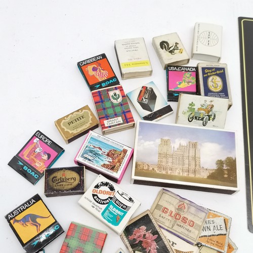 118 - Collection of assorted vintage matchboxes and match box covers to include advertising, etc t/w a Gol... 