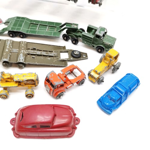 122 - Qty of mostly die cast vintage toy cars mostly Lesney all in playworn condition