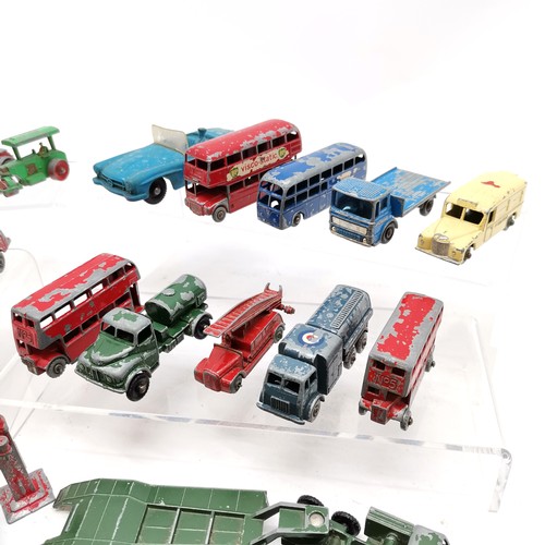 122 - Qty of mostly die cast vintage toy cars mostly Lesney all in playworn condition