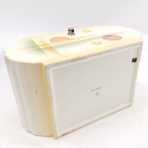 128 - Art Deco continental porcelain bodied metal lidded box - Waechtersbach German pottery marked DEC 347... 