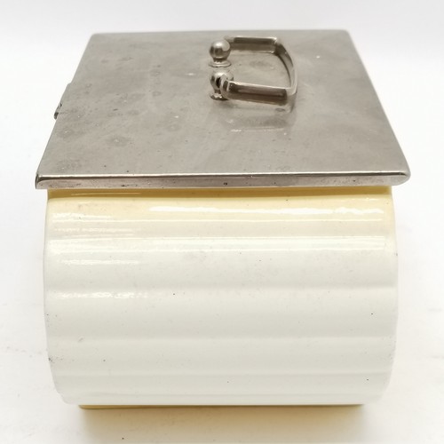 128 - Art Deco continental porcelain bodied metal lidded box - Waechtersbach German pottery marked DEC 347... 