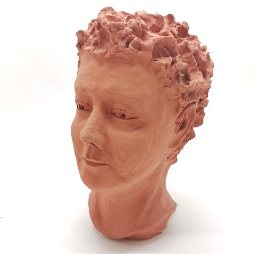 133 - 2 terracotta sculpted heads the biggest 32cm high