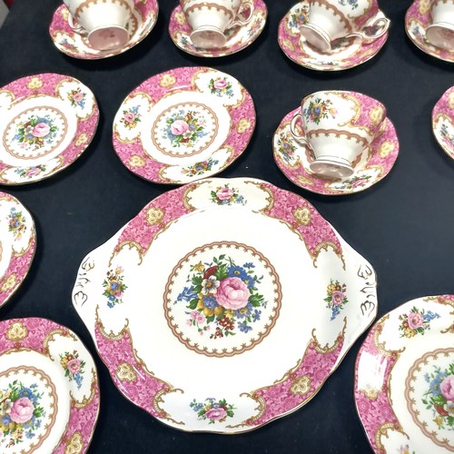 134 - Royal Albert 'Lady Carlyle' tea and coffee ware - 5 coffee cups and saucers, 6 tea cups and saucers,... 