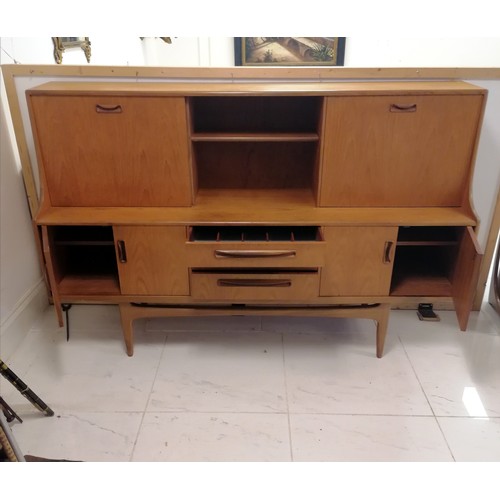 136 - G-Plan Mid Century sideboard with drinks cabinet to 1 side, sliding door, base fitted with cupboards... 