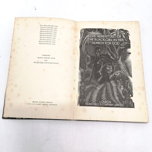 174 - 1933 book - 'The Adventures of the black girl in her search for God' by George Bernard Shaw (1856–19... 