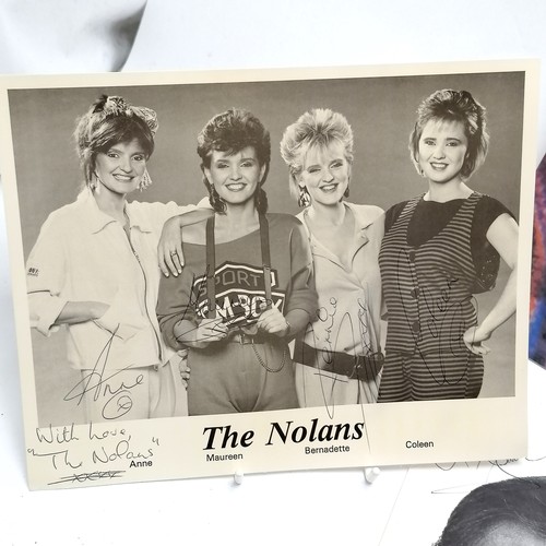 177 - Qty of radio / tv stars hand signed autographs inc The Nolans, Terry Wogan, Ernie Wise, Jill Gascoin... 