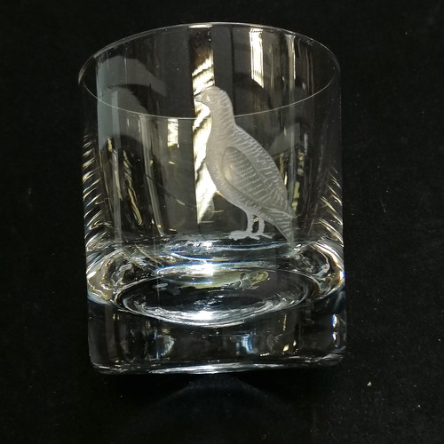 200 - David Williams 1970's qty of 48 x glassware engraved with bird decoration comprising of 2 decanters ... 