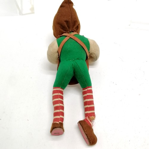 218 - Vintage Kersa German felt and straw knome figure with a leather apron23cm high - 1 foot has come awa... 