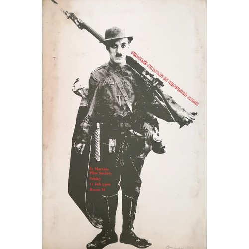 226 - Mary Jacobsen (née Futo) poster for St Martin Film Society ' Charlie Chaplin In Shoulder Arms' scree... 