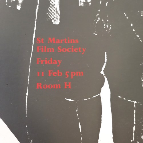 226 - Mary Jacobsen (née Futo) poster for St Martin Film Society ' Charlie Chaplin In Shoulder Arms' scree... 