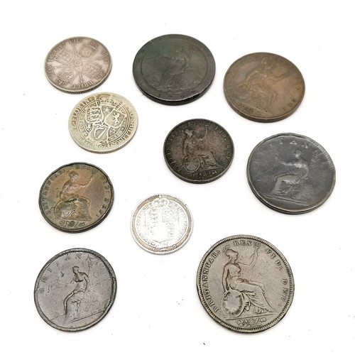 270 - Qty of British coins from George III (cartwheel 1d) to QV inc some silver (in a Sure Shield Iodised ... 