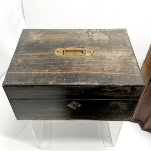 285 - 4 antique boxes incl. converted Georgian knife box 34cm high x 23cm x 18cm deep - all for restoratio... 