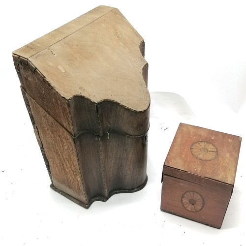 285 - 4 antique boxes incl. converted Georgian knife box 34cm high x 23cm x 18cm deep - all for restoratio... 