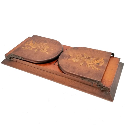 310 - Antique mahogany and inlaid extending book tidy, 50 cm extended x 16.5 cm deep, in good condition.